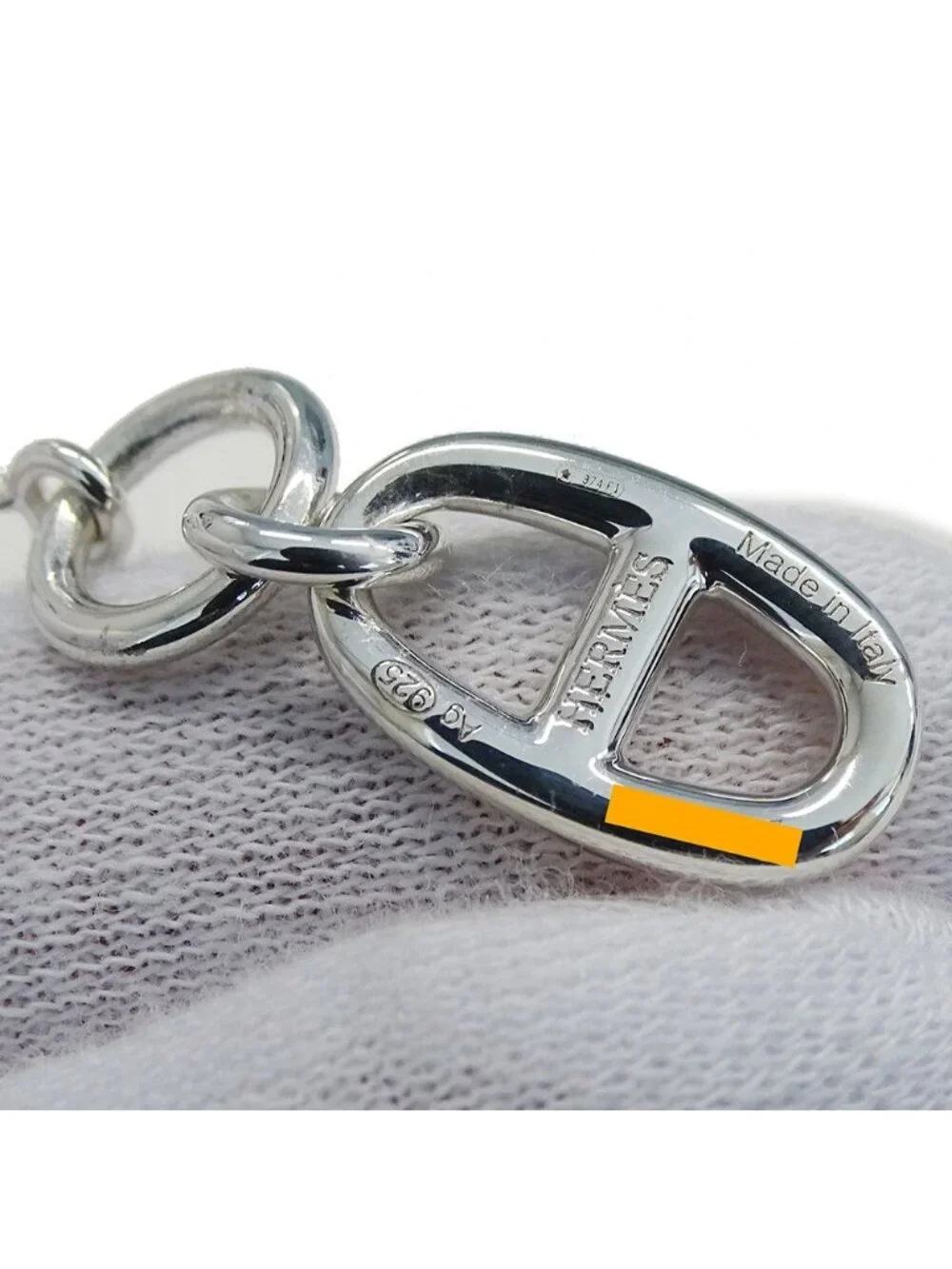 Hermes Necklace Chaine D'ancre Amulet Silver Polished